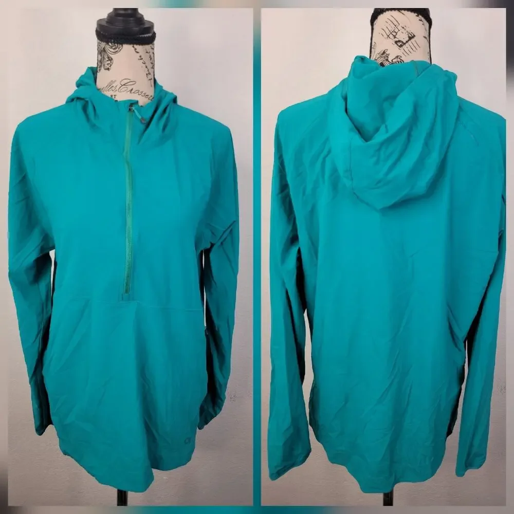 Outdoor Research Astroman Sun Hoodie Womens SZ Large 1/4 Zip Lightweight Green